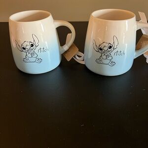 Stitch White and Blue Mugs Set Disney & Rae Dunn collab